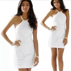 Lilly Pulitzer Jenna Shift Resort White Engineered Shell Stripe size 8